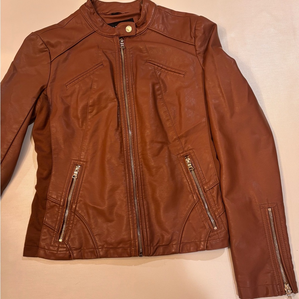 Guess Women's Tan Leather Jacket